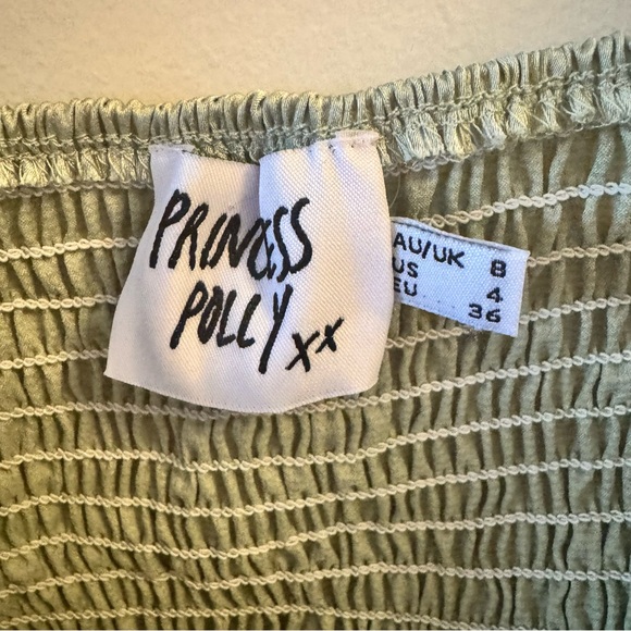 Light Green Long Sleeve Cropped Top with Tie Front - Picture 5 of 7